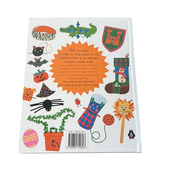 Great Stuff 100 Fun Projects For Kids Hardcover Vintage Book Arts & Crafts - Picture 2 of 5